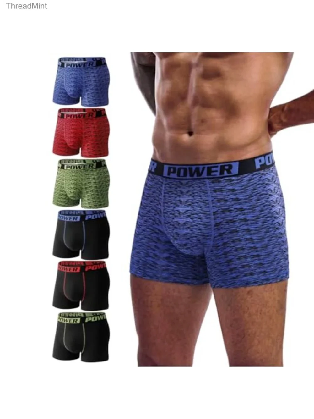 Men's Boxer Briefs 6 Pack Moisture Wicking Stretch Trunks Underwear